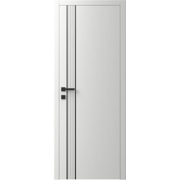 Двері міжкімнатні Ваші Двері Charm 10 Білий шовк  чорним молдингом 