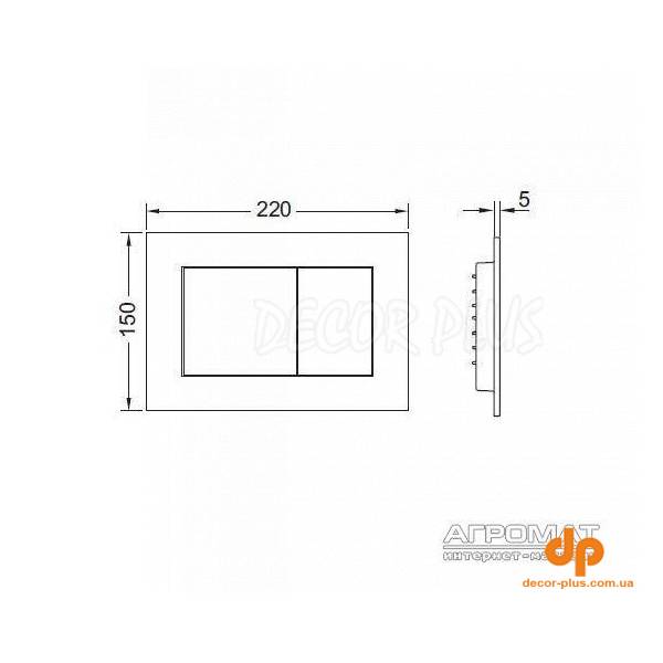 9240402 TECEnow панель змиву пластик, хром матовий (1 сорт)