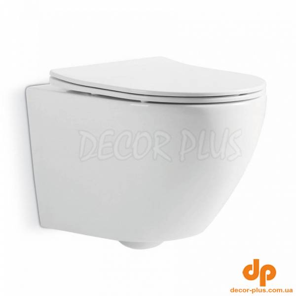 DUN30201111W Universal Підвісний безобідковий унітаз з кришкою soft-close та Vortex Flush, білий (1 сорт)
