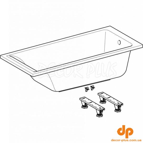 554.382.01.1 Selnova Square Ванна прямокутна з ніжками, 160x70см, біла (1 сорт)