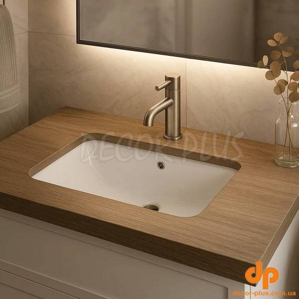 1610133 QUADRA Раковина під стільницю 550х380х190мм, біла (1 сорт)