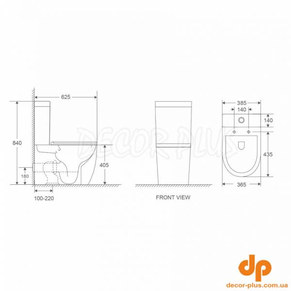 DFL0460211W Flow Компакт 630x390x840 mm з кришкою soft-close, Vortex Flush, білий глянець (1 сорт)