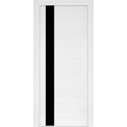 Міжкімнатні двері Terminus Урбан 21 ясен білий емаль Чорне скло