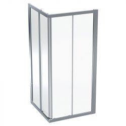 Душ. штора GEO 90, квадратна, сріблястий/ прозоре скло