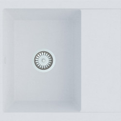 Мийка кухонна прямокутна SUNFLOWER 650x500x190 в комплекті з сифоном,білий моноколор (1 сорт)