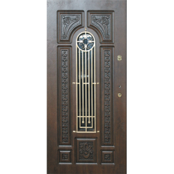 Дверь входная Портала Элит Биг-16 патина, стекло и ковка
