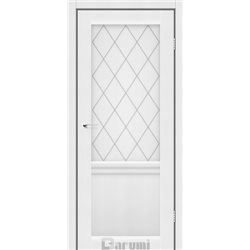 Міжкімнатні двері  GALANT GL-01 білый текстурний сатин D1 ромб графіт