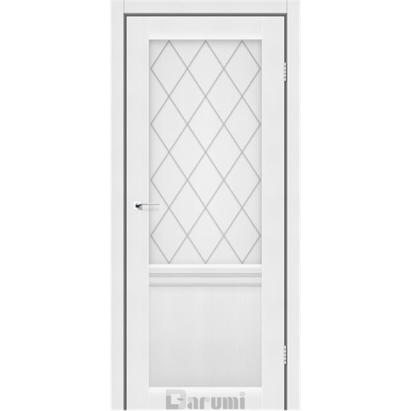 Міжкімнатні двері  GALANT GL-01 білый текстурний сатин D1 ромб графіт