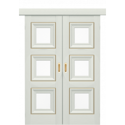 Раздвижные двери Irida со стеклом сосна крем