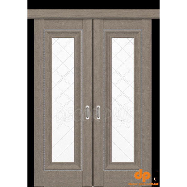 Раздвижные двери Patrizia со стеклом дуб серый
