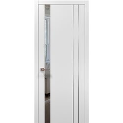 Межкомнатные двери Папа Карло PL-22 белый матовый зеркало