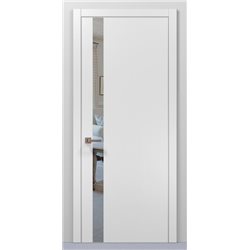 Межкомнатные двери Папа Карло PL-04 белый матовый зеркало