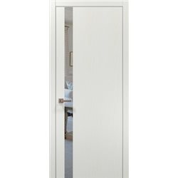 Межкомнатные двери Папа Карло PL-04 ясень белый зеркало