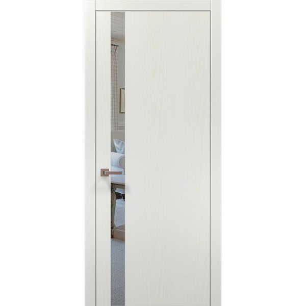 Міжкімнатні двері Папа Карло  PL-04  ясен білий дзеркало