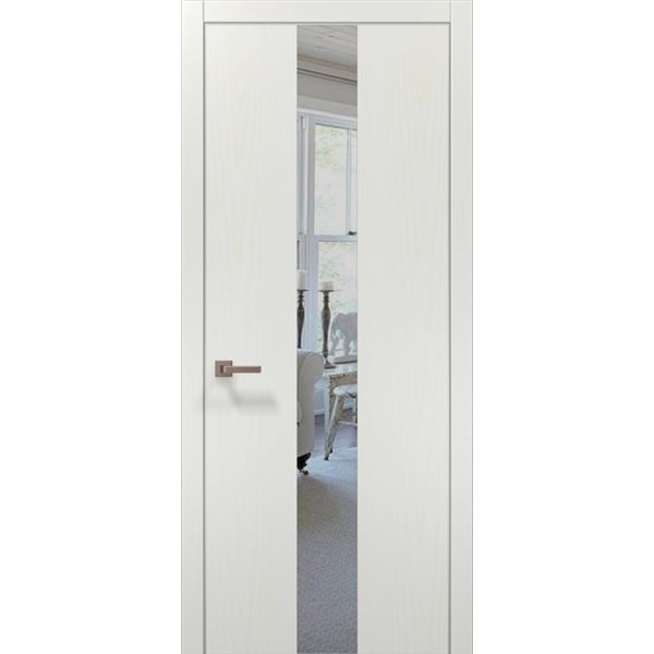 Міжкімнатні двері Папа Карло  PL-06 ясен білий дзеркало