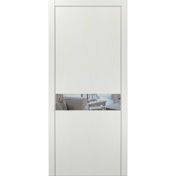 Міжкімнатні двері Папа Карло  PL-03 ясен білий дзеркало
