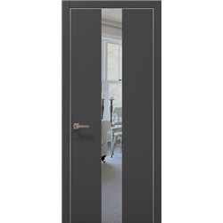Межкомнатные двери Папа Карло PL-06 темно серый супермат зеркало