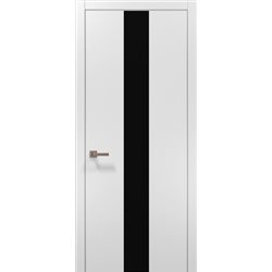 Межкомнатные двери Папа Карло PL-06  белый матовый стекло черное