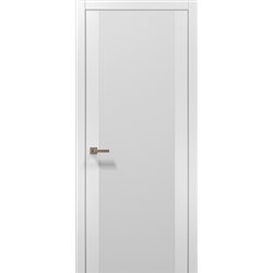 Міжкімнатні двері Папа Карло  PL-14 білий матовий скло чорне