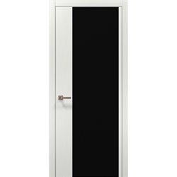 Міжкімнатні двері Папа Карло  PL-13 ясен білий скло чорне