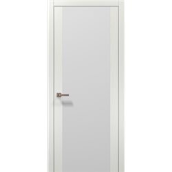 Міжкімнатні двері Папа Карло  PL-14 ясен білий скло чорне