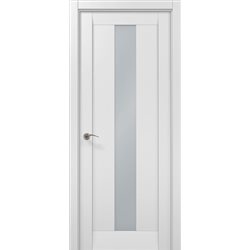 Межкомнатные двери Папа Карло ML-01 белый матовый стекло сатин 2х сторонний