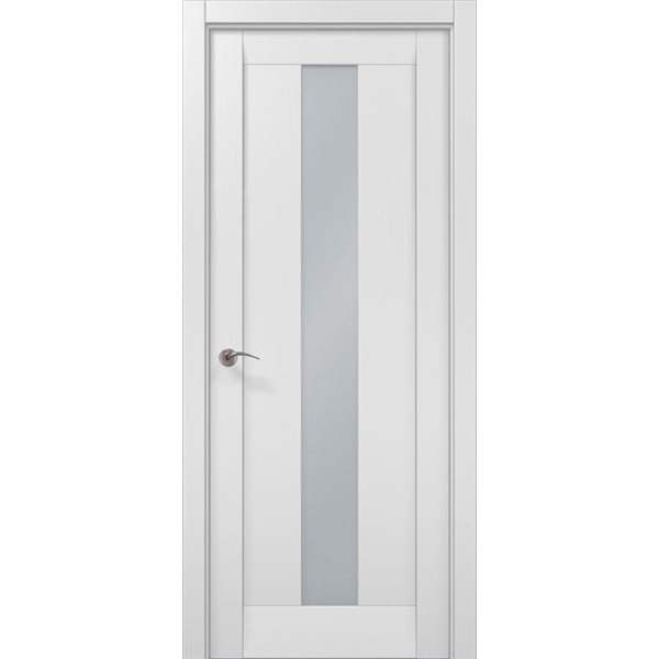 Межкомнатные двери Папа Карло ML-01 белый матовый стекло сатин 2х сторонний
