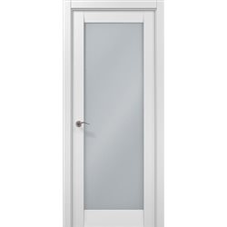 Межкомнатные двери Папа Карло ML-00 белый матовый стекло сатин 2х сторонний