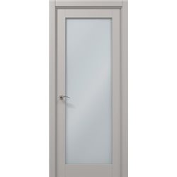 Межкомнатные двери Папа Карло ML-00 светло серый супермат стекло сатин 2х сторонний