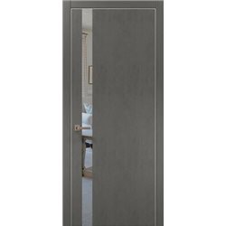 Межкомнатные двери Папа Карло PL-04 бетон серый зеркало