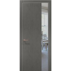 Межкомнатные двери Папа Карло PL-05 бетон серый зеркало 