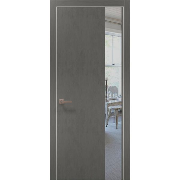 Межкомнатные двери Папа Карло PL-05 бетон серый зеркало 
