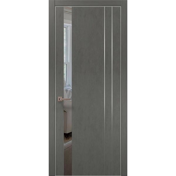Межкомнатные двери Папа Карло PL-22 бетон серый зеркало