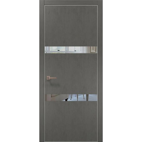 Межкомнатные двери Папа Карло PL-25 бетон серый зеркало