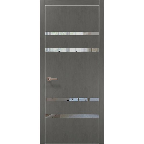 Межкомнатные двери Папа Карло PL-27 бетон серый зеркало