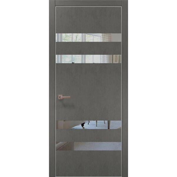 Межкомнатные двери Папа Карло PL-28 бетон серый зеркало