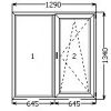 Окно Виконда металлопластиковое "хрущевка" (1,29х1,34)