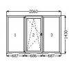 Окно Виконда металлопластиковое тройное (2,06х1,43)