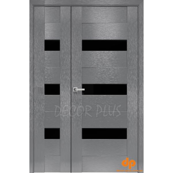 Полуторные двери  Вена BLK X-серый