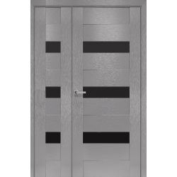 Полуторные двери  Вена BLK X-хром