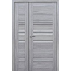 Полуторные двери  Венеция C1 жемчуг серебряный GRF