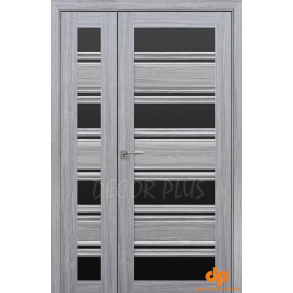 Полуторные двери  Венеция C2 жемчуг серебряный BLK
