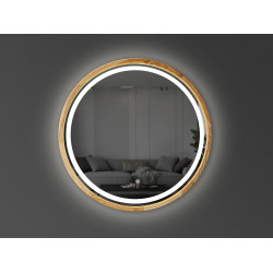 Perfection Slim Дзеркало з підсвіткою LED дуб натуральний 750мм (аурна,фронтальна,сенсорна) (1 сорт)