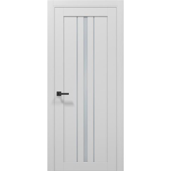 Межкомнатные двери Папа Карло Т-03 альпийский белый стекло сатин 2х сторонний