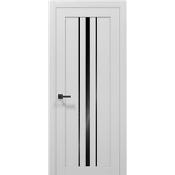 Межкомнатные двери Папа Карло Т-03 альпийский белый стекло черное