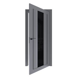 Міжкімнатні двері Термінус модель 122 сірий скло чорне

