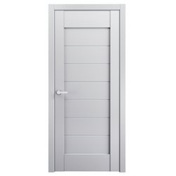 Межкомнатные двери Терминус модель 112 Light Grey стекло матовое сатин
