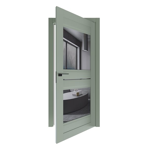 Міжкімнатні двері Термінус ELIT  Soft  модель 124 Olivin Дзеркало Срібло
