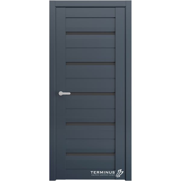 Міжкімнатні двері Термінус ELIT  Soft модель 111 Sapfire скло Lacobel чорне
