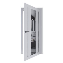 Міжкімнатні двері Термінус модель 122 білий Дзеркало Срібло
